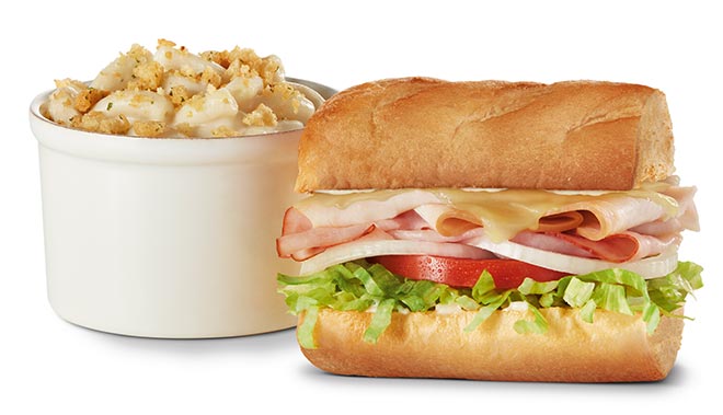 Small sub with side of mac and cheese